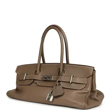 HERMÈS Vintage Hermes Shoulder Birkin 42 JPG Etoupe Clemence Palladium Hardware | Thumbnail 5 HERMÈS Vintage Hermes Shoulder Birkin 42 JPG Etoupe Clemence Palladium Hardware | Thumbnail 5