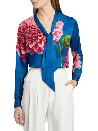 Elie Tahari Women's The Sonja Garden Escape Silk-Blend Blouse - Garden Escape | Thumbnail 3 Elie Tahari Women's The Sonja Garden Escape Silk-Blend Blouse - Garden Escape | Thumbnail 3
