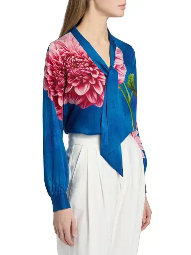 Elie Tahari Women's The Sonja Garden Escape Silk-Blend Blouse - Garden Escape | Thumbnail 4 Elie Tahari Women's The Sonja Garden Escape Silk-Blend Blouse - Garden Escape | Thumbnail 4