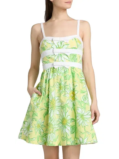 Lilly Pulitzer Women's Cheri Floral A-Line Sleeveless Minidress - Limoncello Sunbelievable - Size 12 | Thumbnail 3 Lilly Pulitzer Women's Cheri Floral A-Line Sleeveless Minidress - Limoncello Sunbelievable - Size 12 | Thumbnail 3