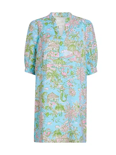 Lilly Pulitzer Women's Mialeigh Linen Shift Dress - Fresh Water Blue - Size 14 | Thumbnail 1 Lilly Pulitzer Women's Mialeigh Linen Shift Dress - Fresh Water Blue - Size 14 | Thumbnail 1