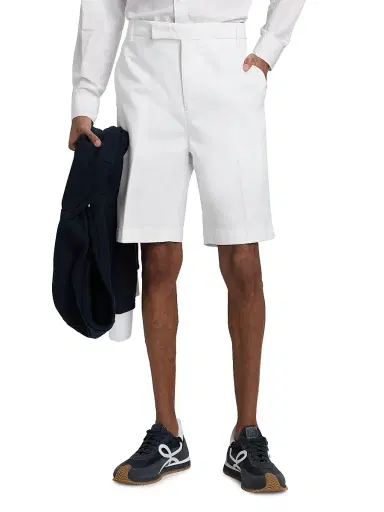 Thom Browne Men's Utility Cotton Twill Chino Shorts - White - Size XXL | Thumbnail 3 Thom Browne Men's Utility Cotton Twill Chino Shorts - White - Size XXL | Thumbnail 3