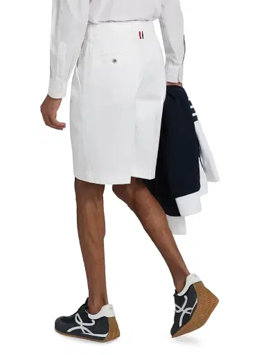 Thom Browne Men's Utility Cotton Twill Chino Shorts - White - Size XXL | Thumbnail 5 Thom Browne Men's Utility Cotton Twill Chino Shorts - White - Size XXL | Thumbnail 5