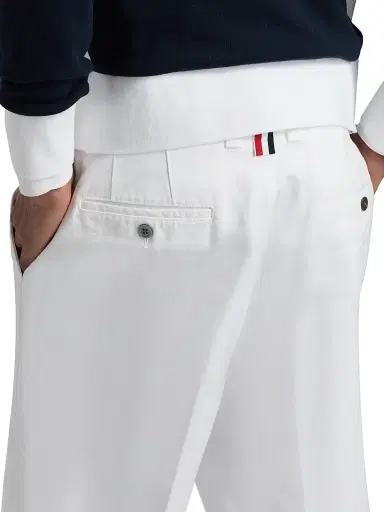 Thom Browne Men's Utility Cotton Twill Chino Shorts - White - Size XXL | Thumbnail 6 Thom Browne Men's Utility Cotton Twill Chino Shorts - White - Size XXL | Thumbnail 6