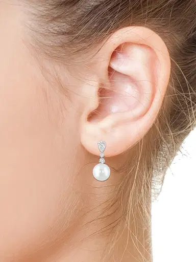 Saks Fifth Avenue Collection Women's 18K White Gold & 1.28 TCW Lab-Grown Diamond Drop Earrings - White Gold | Thumbnail 2 Saks Fifth Avenue Collection Women's 18K White Gold & 1.28 TCW Lab-Grown Diamond Drop Earrings - White Gold | Thumbnail 2