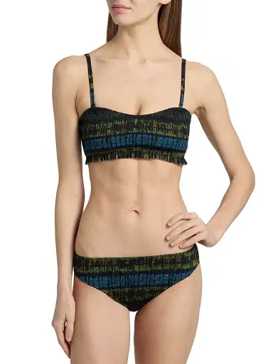 Ulla Johnson Women's Marseille Smocked Bikini Top - Lagoon - Size XL | Thumbnail 5 Ulla Johnson Women's Marseille Smocked Bikini Top - Lagoon - Size XL | Thumbnail 5