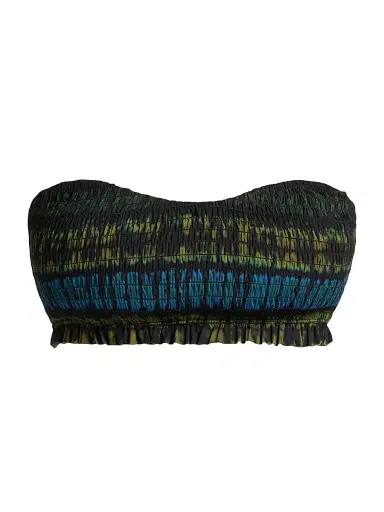 Ulla Johnson Women's Marseille Smocked Bikini Top - Lagoon - Size XL | Thumbnail 1 Ulla Johnson Women's Marseille Smocked Bikini Top - Lagoon - Size XL | Thumbnail 1