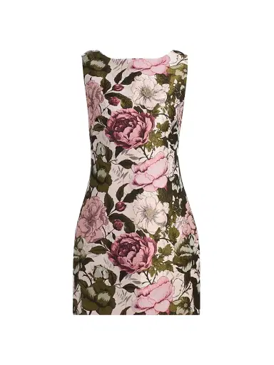Milly Women's Lane Floral Jacquard Minidress - Pink Green | Thumbnail 1 Milly Women's Lane Floral Jacquard Minidress - Pink Green | Thumbnail 1