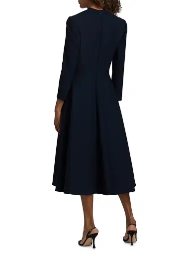 Oscar de la Renta Women's Long-Sleeve Wool Day Dress | Thumbnail 5 Oscar de la Renta Women's Long-Sleeve Wool Day Dress | Thumbnail 5