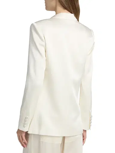 Lapointe Women's Satin Double-Breasted Blazer - Cream - Size 14 | Thumbnail 5 Lapointe Women's Satin Double-Breasted Blazer - Cream - Size 14 | Thumbnail 5