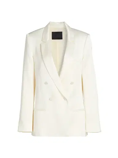 Lapointe Women's Satin Double-Breasted Blazer - Cream - Size 14 | Thumbnail 1 Lapointe Women's Satin Double-Breasted Blazer - Cream - Size 14 | Thumbnail 1