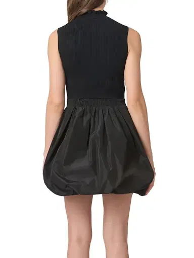Shoshanna Women's Brandy Mixed-Media Minidress - Jet | Thumbnail 3 Shoshanna Women's Brandy Mixed-Media Minidress - Jet | Thumbnail 3
