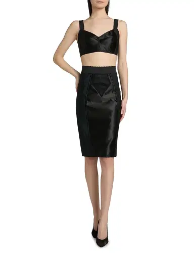 Dolce & Gabbana Women's Lace-Panel Pencil Skirt - Nero | Thumbnail 2 Dolce & Gabbana Women's Lace-Panel Pencil Skirt - Nero | Thumbnail 2