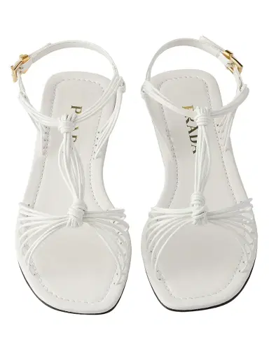 Prada Women's Patent Leather Sandals - White | Thumbnail 2 Prada Women's Patent Leather Sandals - White | Thumbnail 2