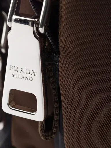 Prada Men's Re-Nylon Pouch - Brown | Thumbnail 6 Prada Men's Re-Nylon Pouch - Brown | Thumbnail 6