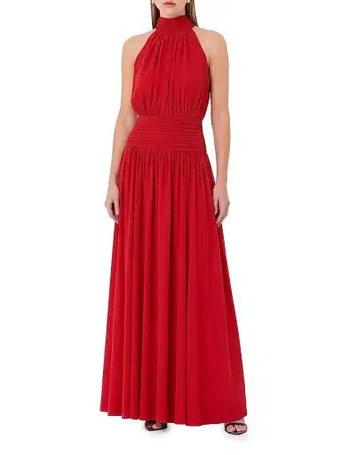 NICHOLAS Women's Tessa Pleated Maxi Dress - Tomato | Thumbnail 2 NICHOLAS Women's Tessa Pleated Maxi Dress - Tomato | Thumbnail 2