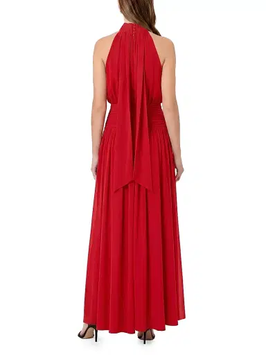 NICHOLAS Women's Tessa Pleated Maxi Dress - Tomato | Thumbnail 4 NICHOLAS Women's Tessa Pleated Maxi Dress - Tomato | Thumbnail 4