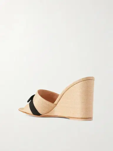 Gianvito Rossi 85 Grosgrain-trimmed Raffia Wedge Mules | Thumbnail 3 Gianvito Rossi 85 Grosgrain-trimmed Raffia Wedge Mules | Thumbnail 3