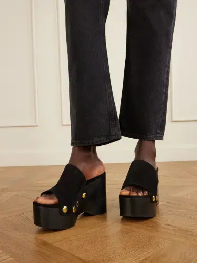 Gianvito Rossi Ardèa 60 Studded Suede Platform Wedge Mules | Thumbnail 2 Gianvito Rossi Ardèa 60 Studded Suede Platform Wedge Mules | Thumbnail 2