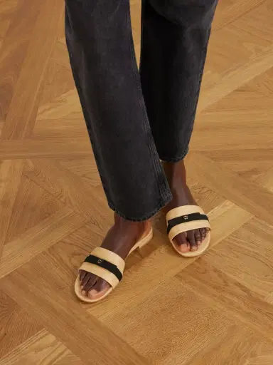 Gianvito Rossi Grosgrain-trimmed Raffia Slides | Thumbnail 2 Gianvito Rossi Grosgrain-trimmed Raffia Slides | Thumbnail 2