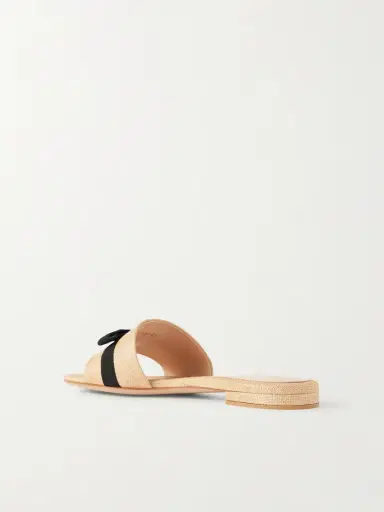 Gianvito Rossi Grosgrain-trimmed Raffia Slides | Thumbnail 3 Gianvito Rossi Grosgrain-trimmed Raffia Slides | Thumbnail 3