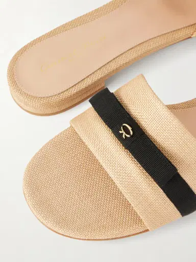 Gianvito Rossi Grosgrain-trimmed Raffia Slides | Thumbnail 5 Gianvito Rossi Grosgrain-trimmed Raffia Slides | Thumbnail 5