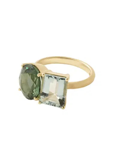 Irene Neuwirth Gemmy Gem 18-karat Gold, Tourmaline And Aquamarine Ring | Thumbnail 1 Irene Neuwirth Gemmy Gem 18-karat Gold, Tourmaline And Aquamarine Ring | Thumbnail 1