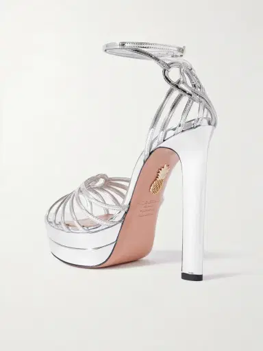 Aquazzura Sweetheart 130 Metallic Leather Platform Sandals | Thumbnail 3 Aquazzura Sweetheart 130 Metallic Leather Platform Sandals | Thumbnail 3