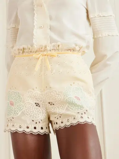 Valentino Garavani Bow-detailed Broderie Anglaise Cotton Shorts | Thumbnail 4 Valentino Garavani Bow-detailed Broderie Anglaise Cotton Shorts | Thumbnail 4