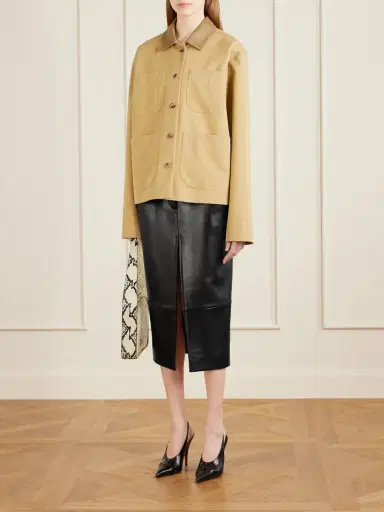 Khaite Anden Paneled Leather Midi Skirt | Thumbnail 2 Khaite Anden Paneled Leather Midi Skirt | Thumbnail 2