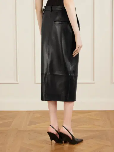 Khaite Anden Paneled Leather Midi Skirt | Thumbnail 4 Khaite Anden Paneled Leather Midi Skirt | Thumbnail 4