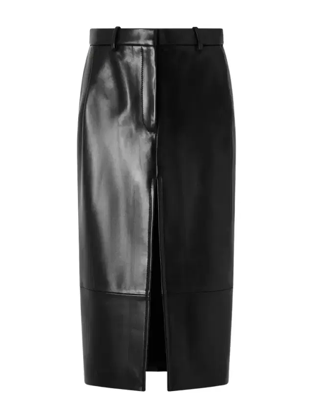 Anden Paneled Leather Midi Skirt Anden Paneled Leather Midi Skirt