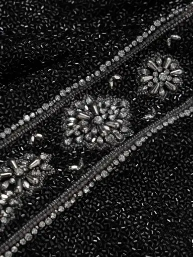 Clio Peppiatt Cyndi Cutout Embellished Mesh Halterneck Gown | Thumbnail 4 Clio Peppiatt Cyndi Cutout Embellished Mesh Halterneck Gown | Thumbnail 4