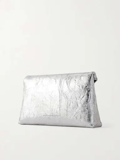 Dries Van Noten Metallic Crinkled-leather Clutch | Thumbnail 4 Dries Van Noten Metallic Crinkled-leather Clutch | Thumbnail 4
