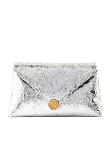 Dries Van Noten Metallic Crinkled-leather Clutch | Thumbnail 1 Dries Van Noten Metallic Crinkled-leather Clutch | Thumbnail 1
