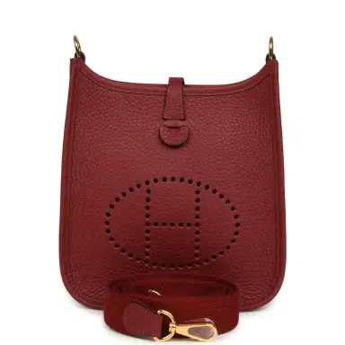 HERMÈS Hermes Evelyne TPM Rouge H Clemence Gold Hardware | Thumbnail 1 HERMÈS Hermes Evelyne TPM Rouge H Clemence Gold Hardware | Thumbnail 1
