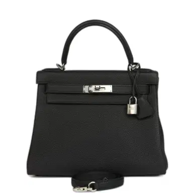 HERMÈS Hermes Kelly Retourne 28 Black Togo Palladium Hardware | Thumbnail 1 HERMÈS Hermes Kelly Retourne 28 Black Togo Palladium Hardware | Thumbnail 1