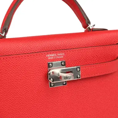 HERMÈS Hermes Kelly Sellier 20 Rouge Radieux Epsom Palladium Hardware | Thumbnail 7 HERMÈS Hermes Kelly Sellier 20 Rouge Radieux Epsom Palladium Hardware | Thumbnail 7