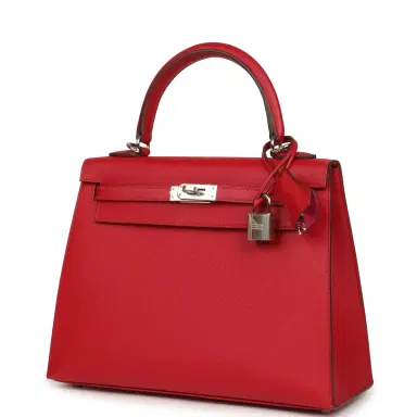 HERMÈS Hermes Kelly Sellier 25 Rouge Piment Verso Madame Palladium Hardware | Thumbnail 2 HERMÈS Hermes Kelly Sellier 25 Rouge Piment Verso Madame Palladium Hardware | Thumbnail 2