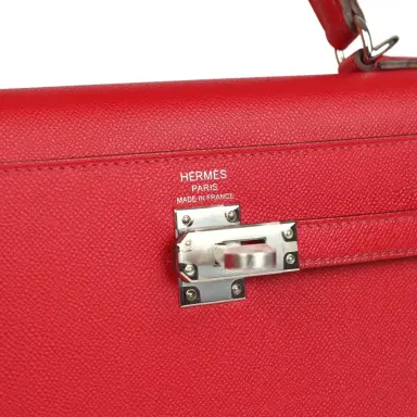 HERMÈS Hermes Kelly Sellier 25 Rouge Piment Verso Madame Palladium Hardware | Thumbnail 7 HERMÈS Hermes Kelly Sellier 25 Rouge Piment Verso Madame Palladium Hardware | Thumbnail 7