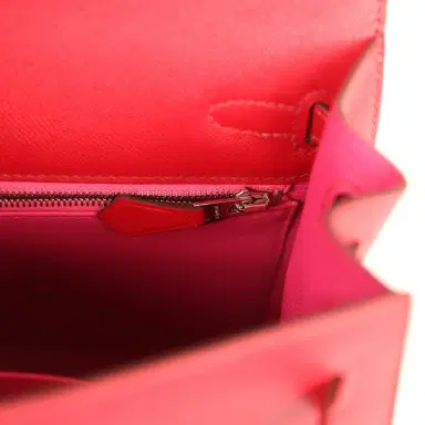 HERMÈS Hermes Kelly Sellier 25 Rouge Piment Verso Madame Palladium Hardware | Thumbnail 9 HERMÈS Hermes Kelly Sellier 25 Rouge Piment Verso Madame Palladium Hardware | Thumbnail 9