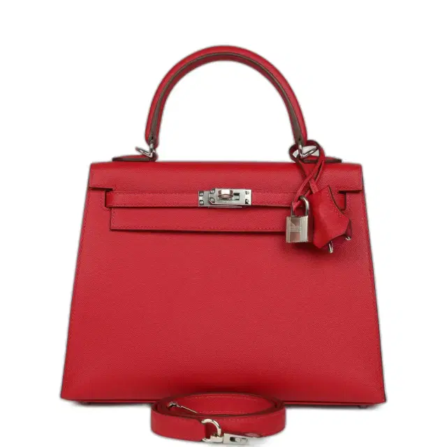 Hermes Kelly Sellier 25 Rouge Piment Verso Madame Palladium Hardware Hermes Kelly Sellier 25 Rouge Piment Verso Madame Palladium Hardware