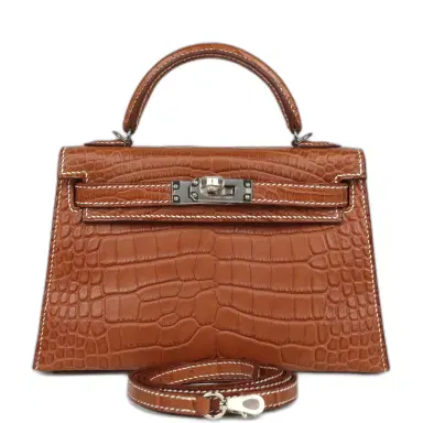 HERMÈS Hermes Special Order (HSS) Kelly Sellier 20 Gold Verso Matte Alligator Mississippiensis Palladium Hardware | Thumbnail 1 HERMÈS Hermes Special Order (HSS) Kelly Sellier 20 Gold Verso Matte Alligator Mississippiensis Palladium Hardware | Thumbnail 1