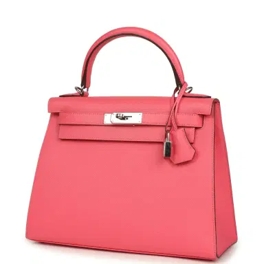 HERMÈS Pre-owned Hermes Kelly Sellier 28 Rose Azalee Epsom Palladium Hardware | Thumbnail 3 HERMÈS Pre-owned Hermes Kelly Sellier 28 Rose Azalee Epsom Palladium Hardware | Thumbnail 3