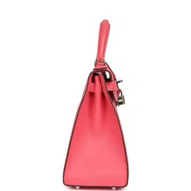 HERMÈS Pre-owned Hermes Kelly Sellier 28 Rose Azalee Epsom Palladium Hardware | Thumbnail 4 HERMÈS Pre-owned Hermes Kelly Sellier 28 Rose Azalee Epsom Palladium Hardware | Thumbnail 4