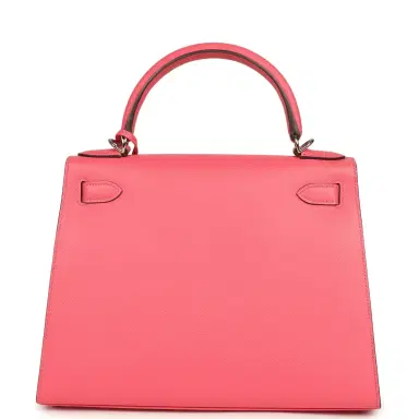 HERMÈS Pre-owned Hermes Kelly Sellier 28 Rose Azalee Epsom Palladium Hardware | Thumbnail 5 HERMÈS Pre-owned Hermes Kelly Sellier 28 Rose Azalee Epsom Palladium Hardware | Thumbnail 5