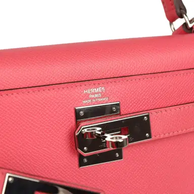 HERMÈS Pre-owned Hermes Kelly Sellier 28 Rose Azalee Epsom Palladium Hardware | Thumbnail 7 HERMÈS Pre-owned Hermes Kelly Sellier 28 Rose Azalee Epsom Palladium Hardware | Thumbnail 7