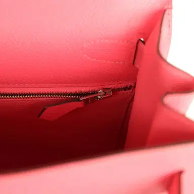 HERMÈS Pre-owned Hermes Kelly Sellier 28 Rose Azalee Epsom Palladium Hardware | Thumbnail 9 HERMÈS Pre-owned Hermes Kelly Sellier 28 Rose Azalee Epsom Palladium Hardware | Thumbnail 9