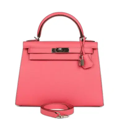 HERMÈS Pre-owned Hermes Kelly Sellier 28 Rose Azalee Epsom Palladium Hardware | Thumbnail 1 HERMÈS Pre-owned Hermes Kelly Sellier 28 Rose Azalee Epsom Palladium Hardware | Thumbnail 1