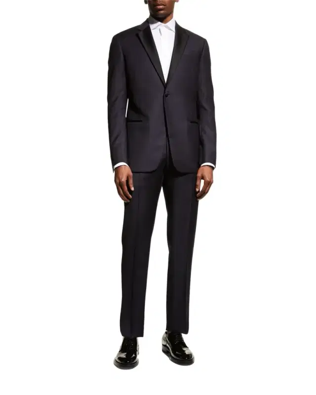 Men 's Contrast Notch Lapel Two-Piece Tuxedo Suit Men 's Contrast Notch Lapel Two-Piece Tuxedo Suit